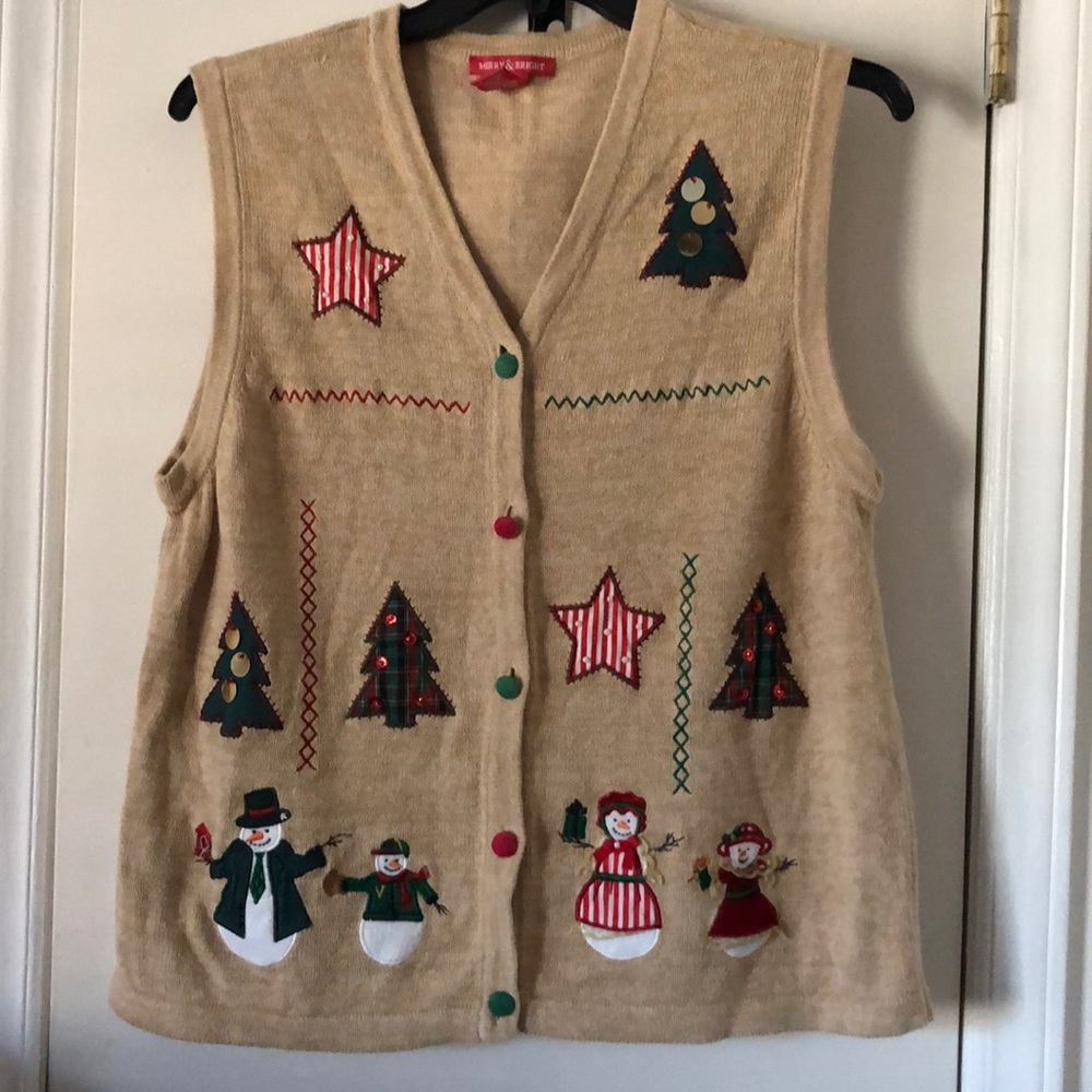 Merry & Bright ‘Vintage’ Christmas Sweater-Vest Size XL